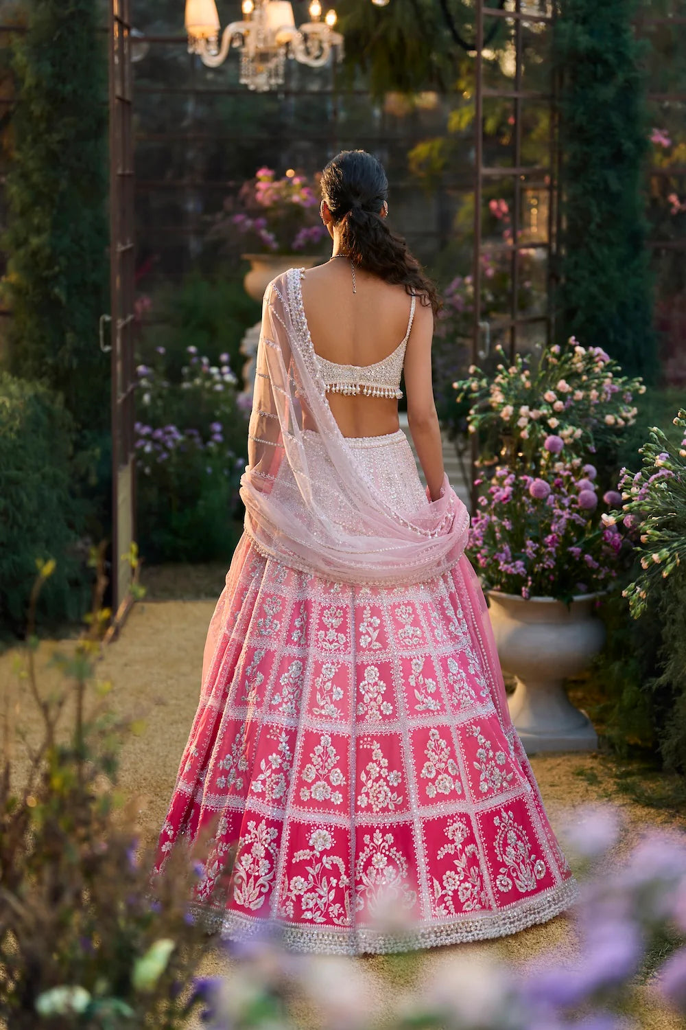Seema Gujral - Ombre Pink Lehenga Set