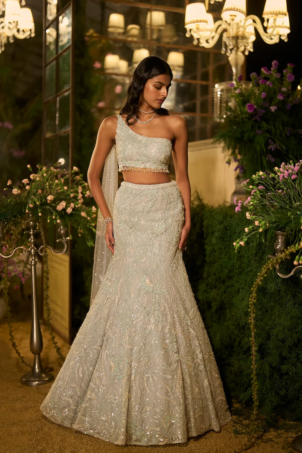 Seema Gujral - Periwinkle Blue Skirt Set