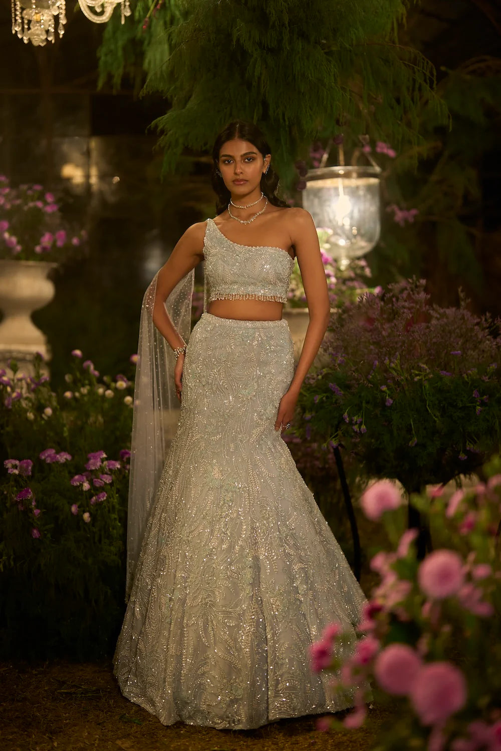 Seema Gujral - Periwinkle Blue Skirt Set