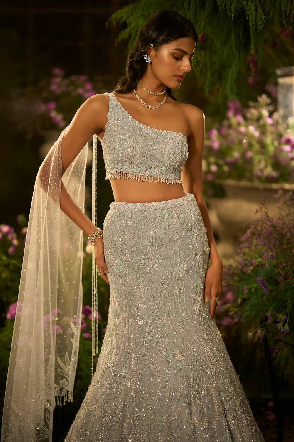 Seema Gujral - Periwinkle Blue Skirt Set