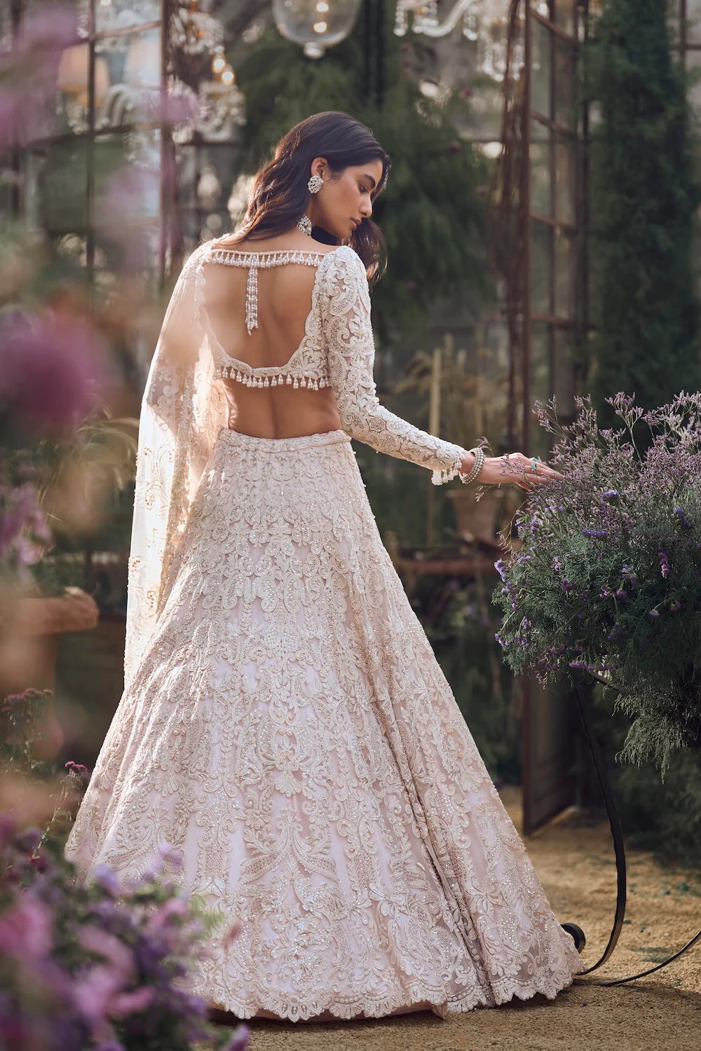 Seema Gujral - Powder Peach Dori Lehenga Set