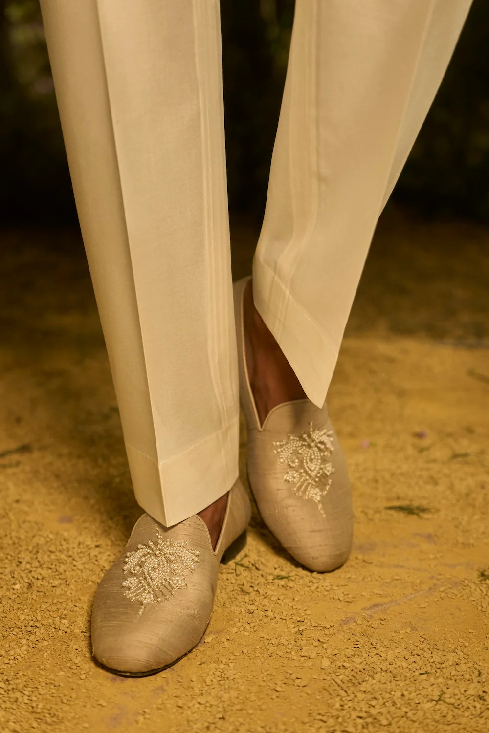 Seema Gujral - Champagne Pearl Sherwani Set