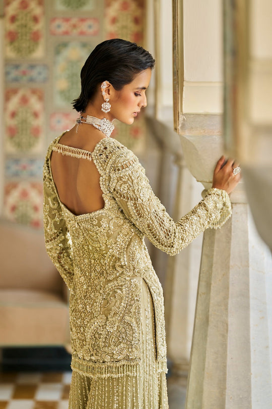 Seema Gujral - Sage Green Sharara Set