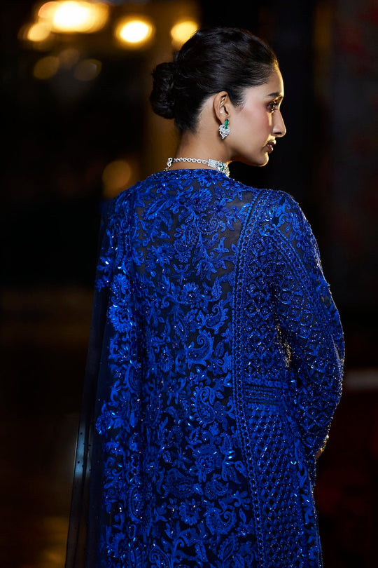 Seema Gujral - Navy Blue Thread Work Sharara Set