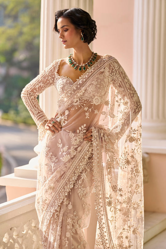 Seema Gujral - Dusty Mauve Dori Saree