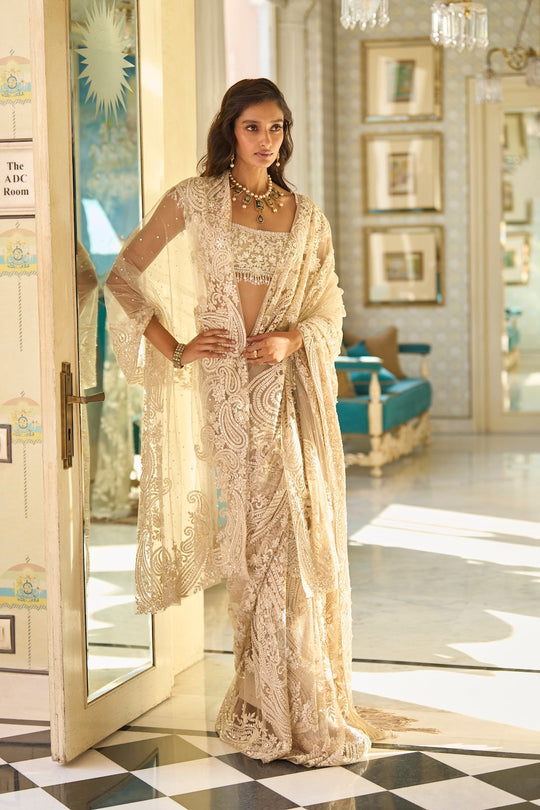 Seema Gujral - Nude Dori Saree