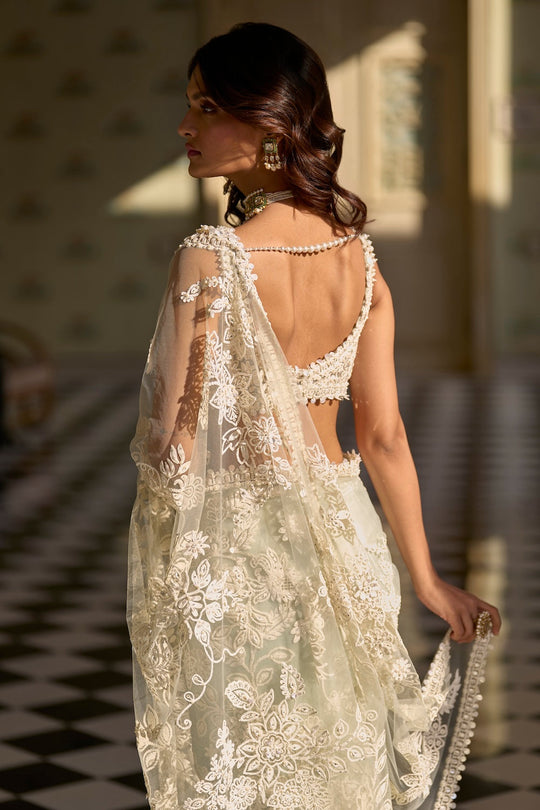 Seema Gujral - Mint Green Dori Saree