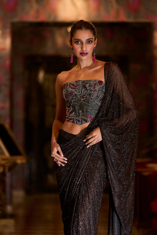 Seema Gujral - Mocha Corset Saree