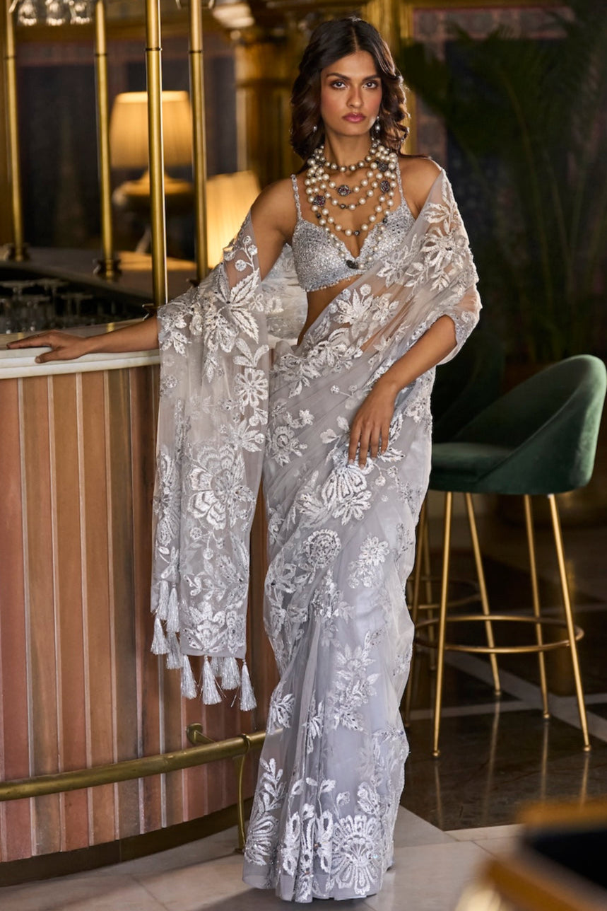 Seema Gujral - Metallic Silver Saree