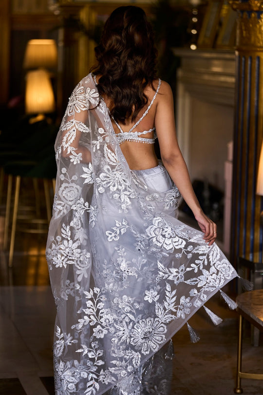 Seema Gujral - Metallic Silver Saree