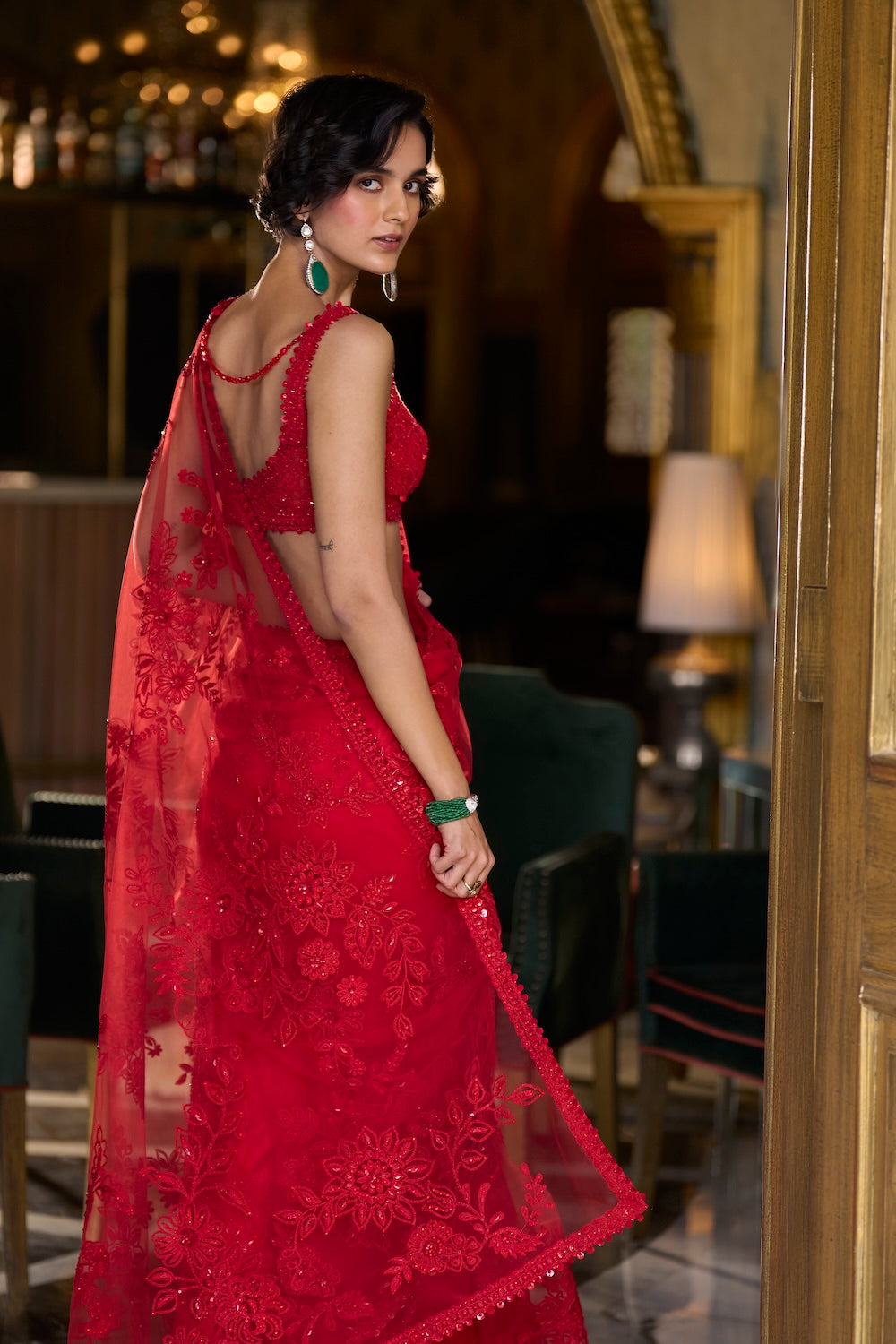 Seema Gujral - Red Dori Saree