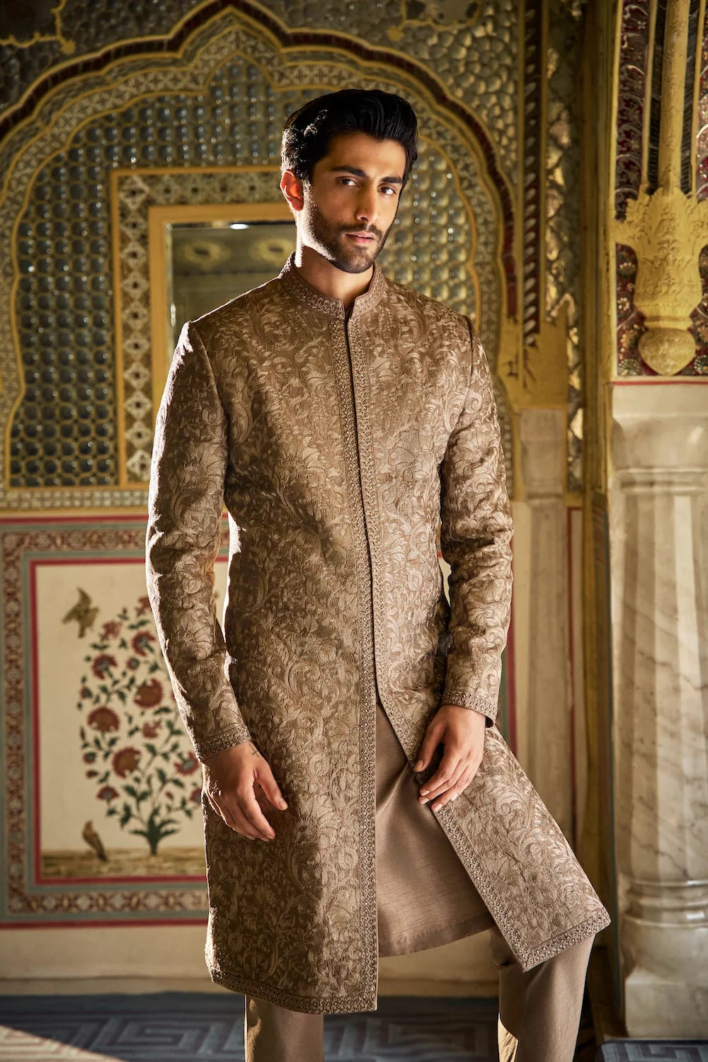 Seema Gujral - Slate Sherwani Set