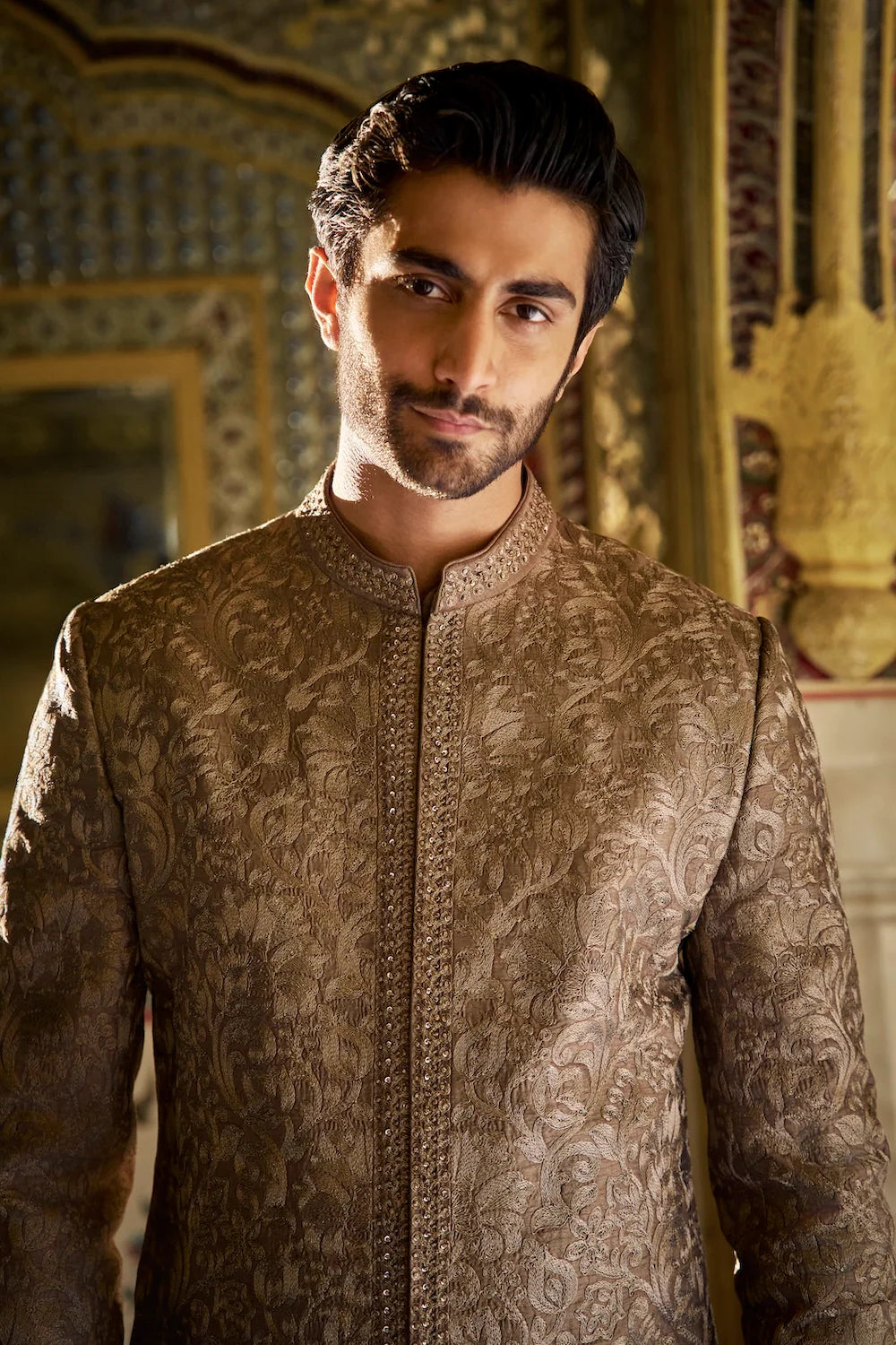 Seema Gujral - Slate Sherwani Set