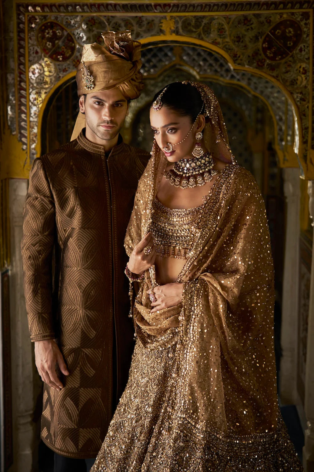 Seema Gujral - Bronze Sherwani Set