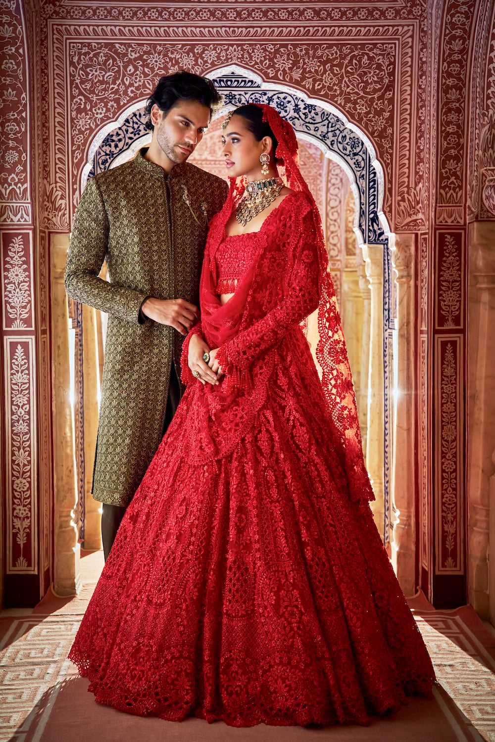 Seema Gujral - Red Lehenga Set
