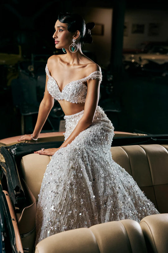 Seema Gujral - Ivory Skirt Set