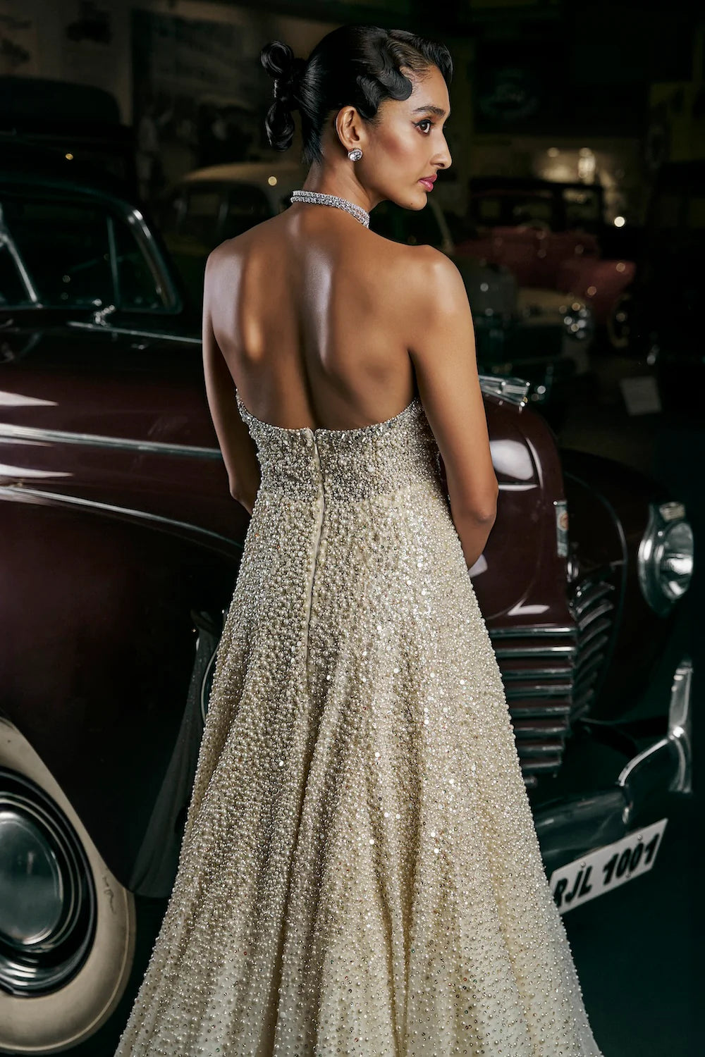 Seema Gujral - Ivory Pearl Gown
