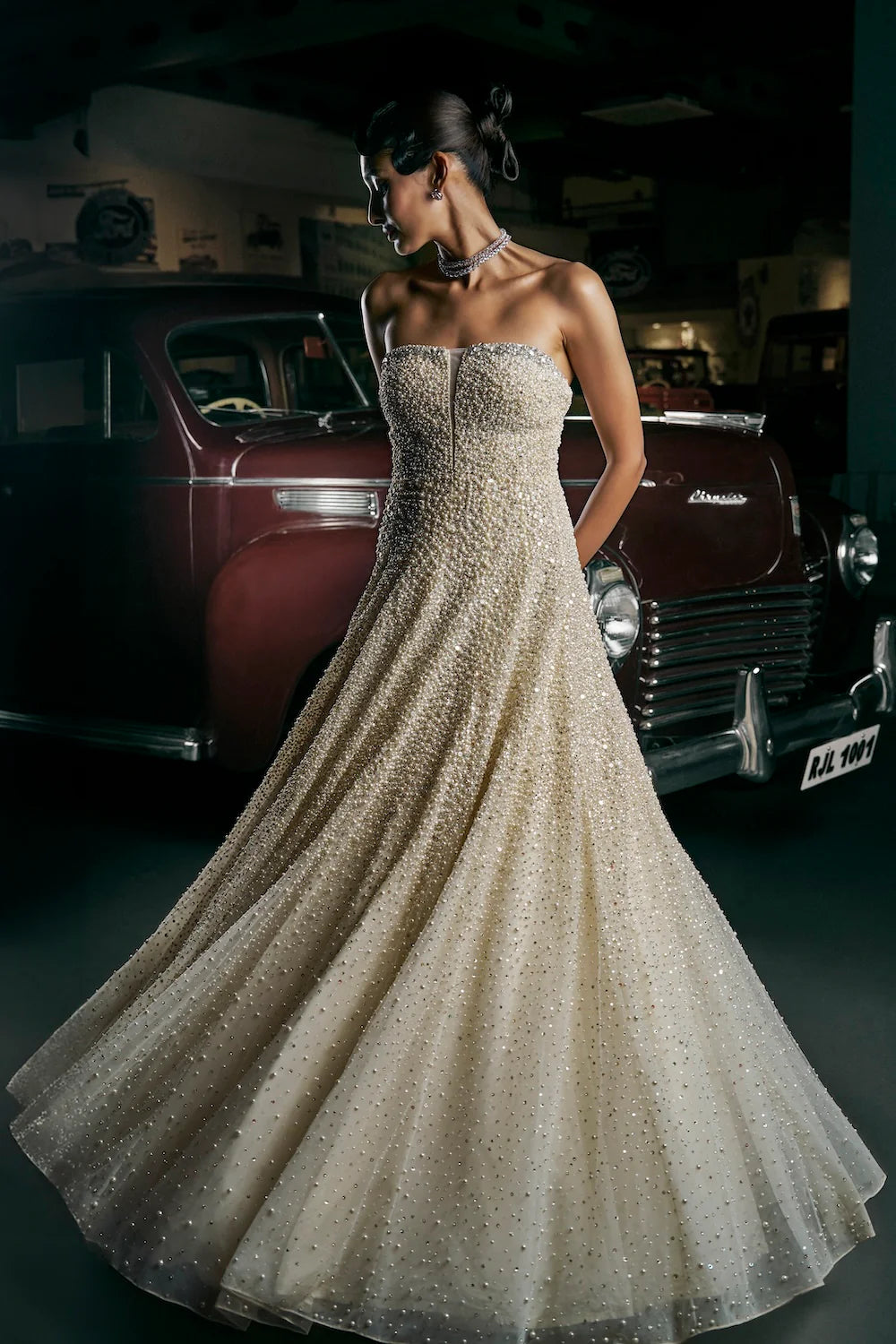 Seema Gujral - Ivory Pearl Gown
