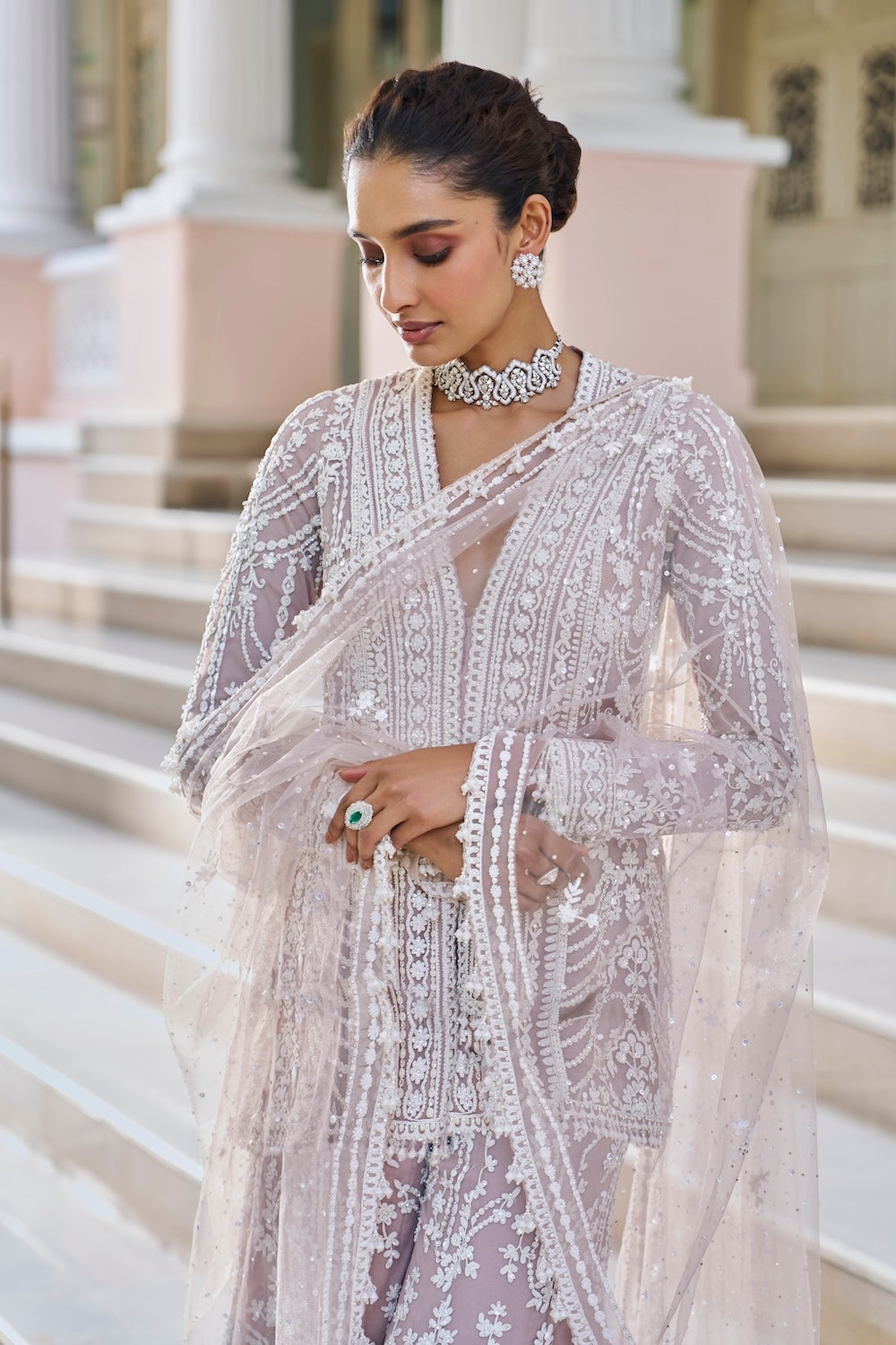 Seema Gujral - Mauve Dori Sharara Set