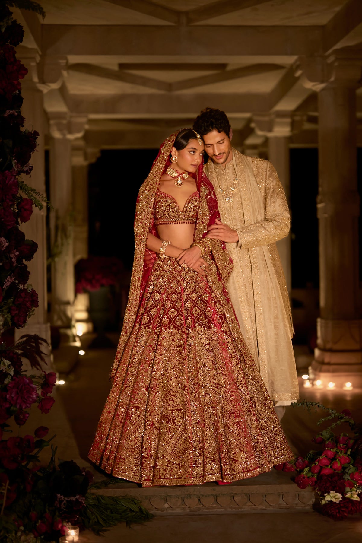 Seema Gujral - Champagne Gold Sherwani Set