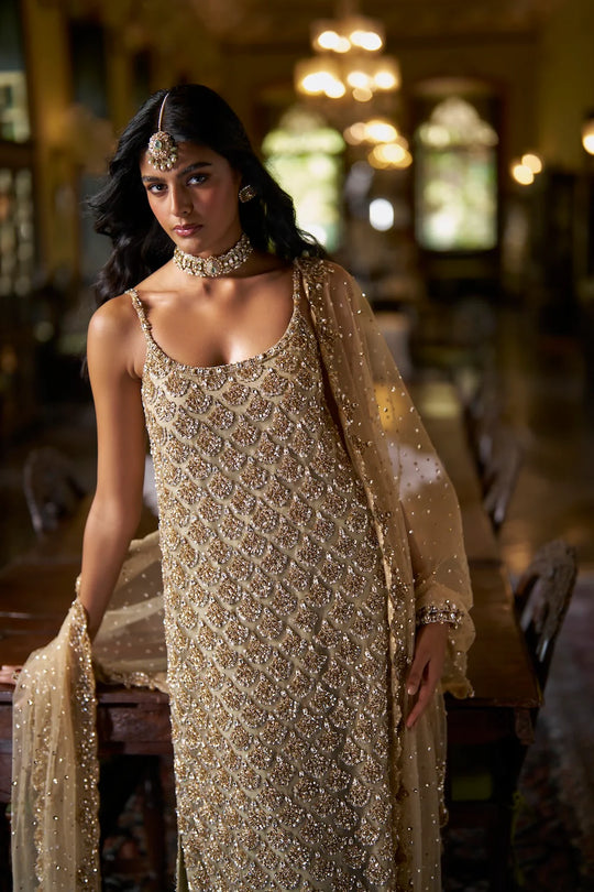 Seema Gujral - Sage Green Sequin Pant Set