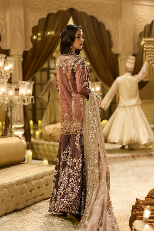 Seema Gujral - Dusty Rose Tissue Sharara Set
