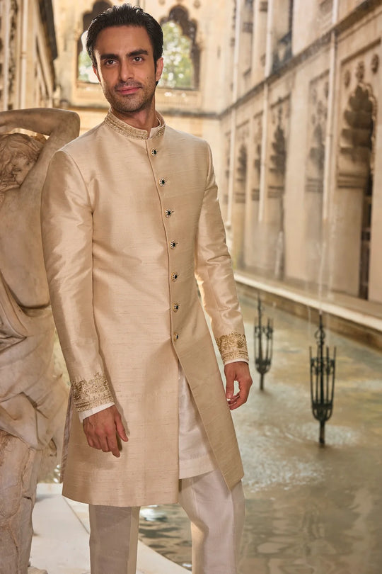 Seema Gujral - Light Beige Sherwani Set