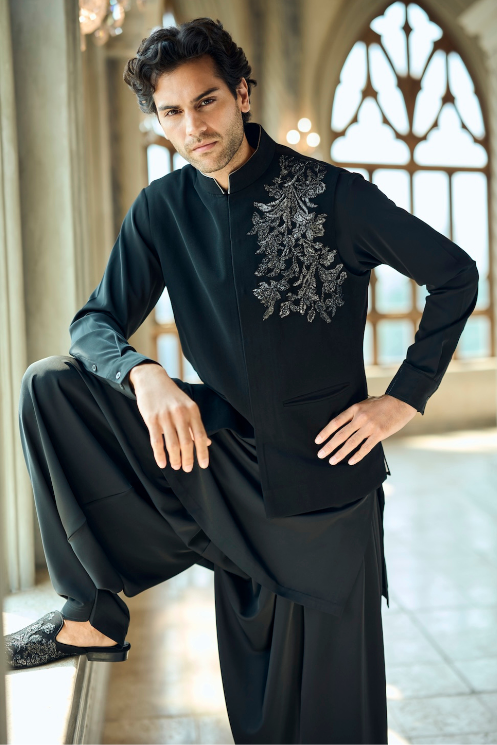 Seema Gujral - Black Bundi Set