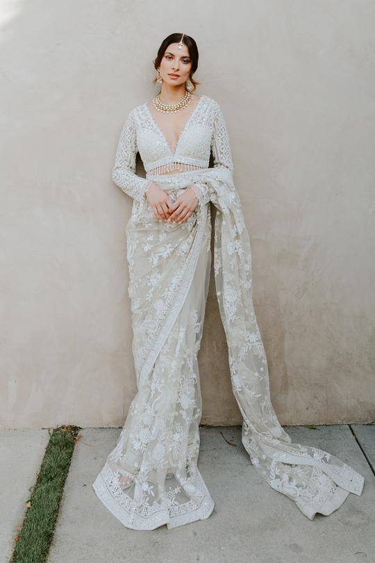 Seema Gujral - Nude Cream Kiran Dori Saree