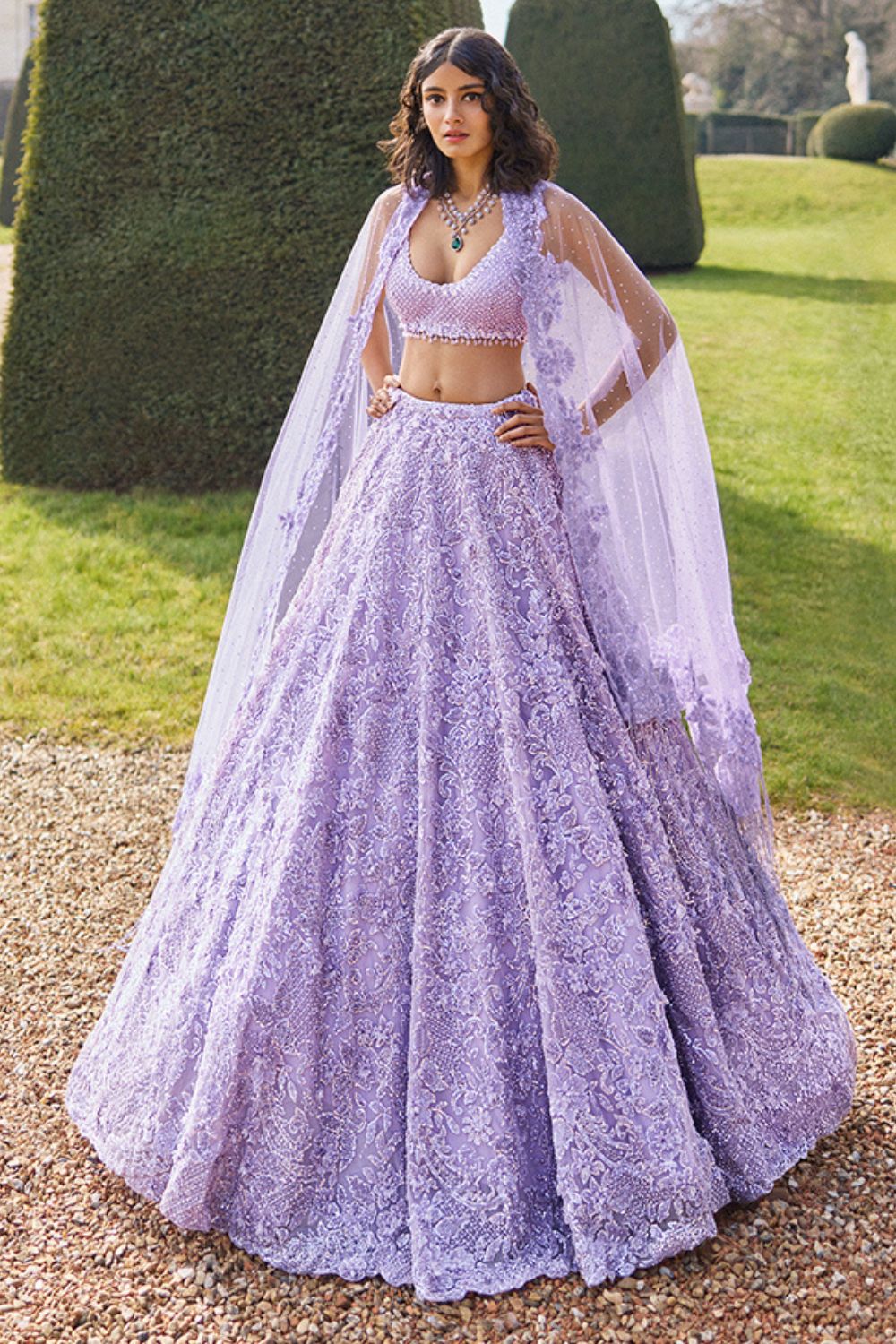 Seema Gujral - Mauve Sequin Lehenga Set