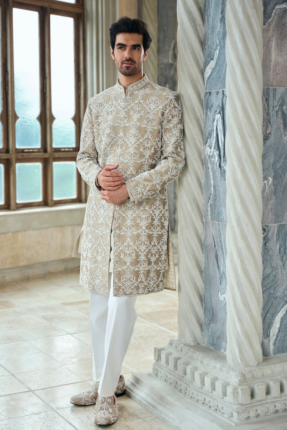 Seema Gujral - Coffee Sherwani Set
