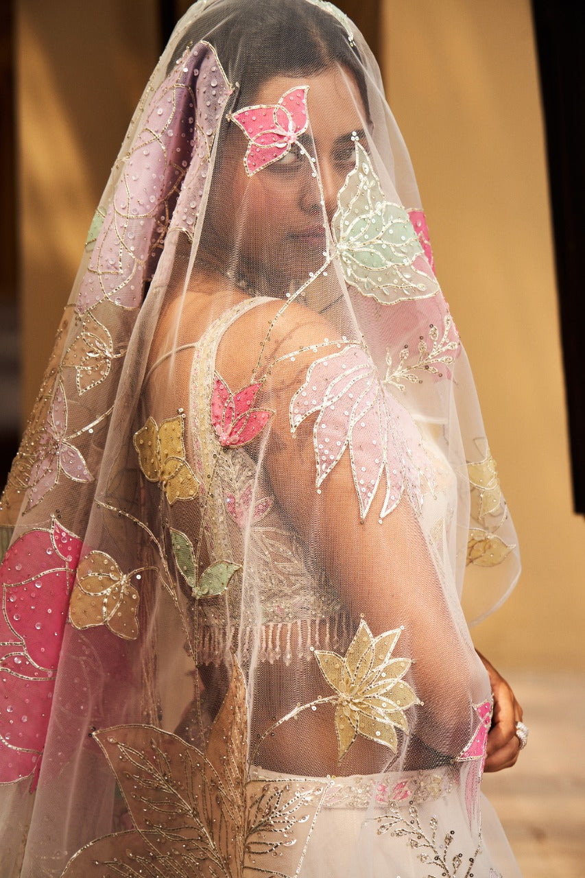 Seema Gujral - Pastel Floral Lehenga Set