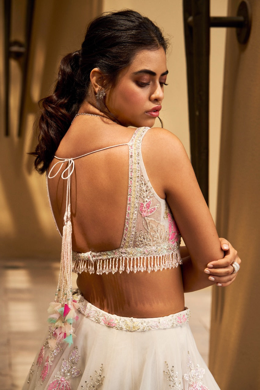 Seema Gujral - Pastel Floral Lehenga Set