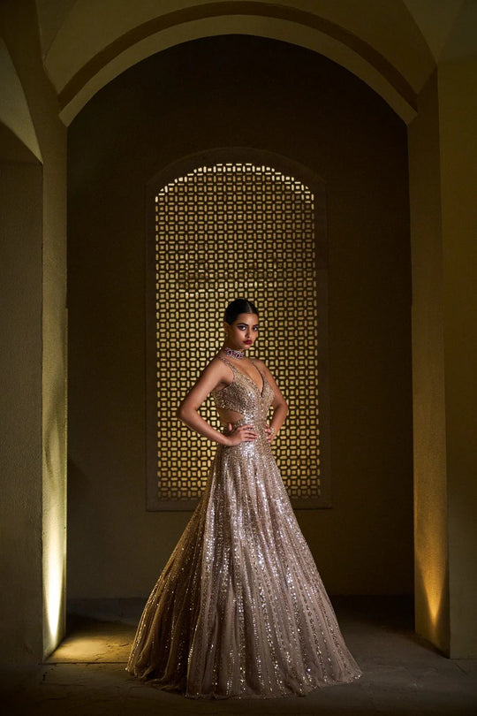 Seema Gujral - Light Gold Gown