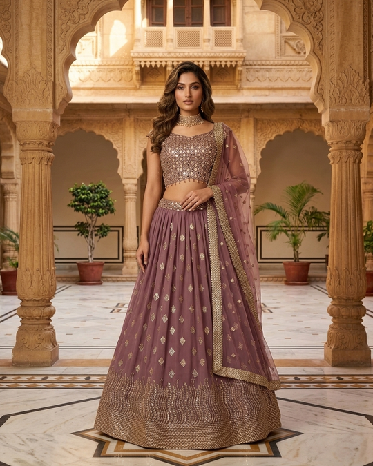 Wine Lehenga