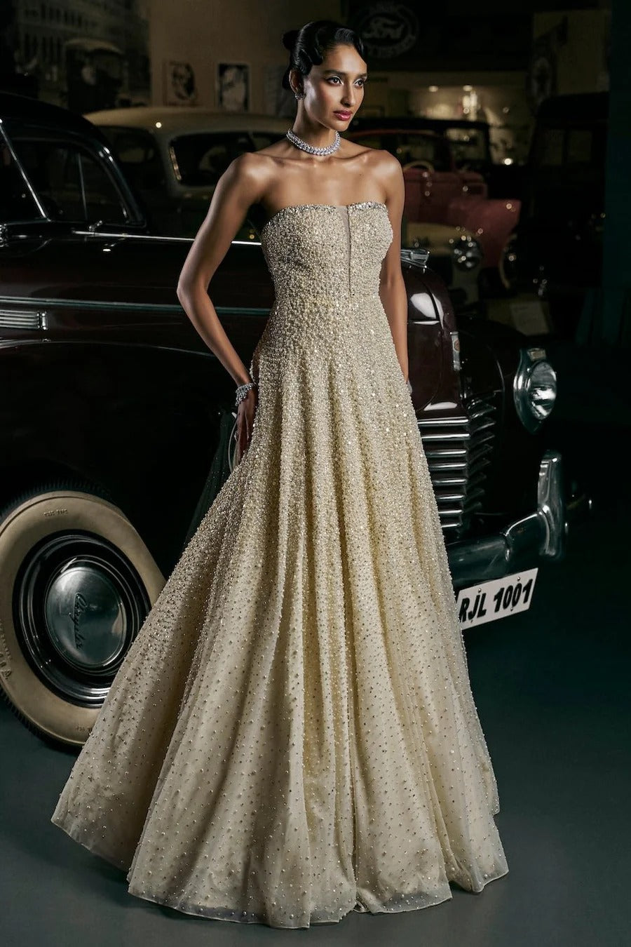 Seema Gujral - Ivory Pearl Gown