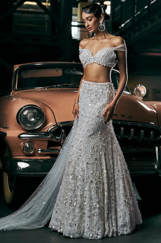 Seema Gujral - Ivory Skirt Set