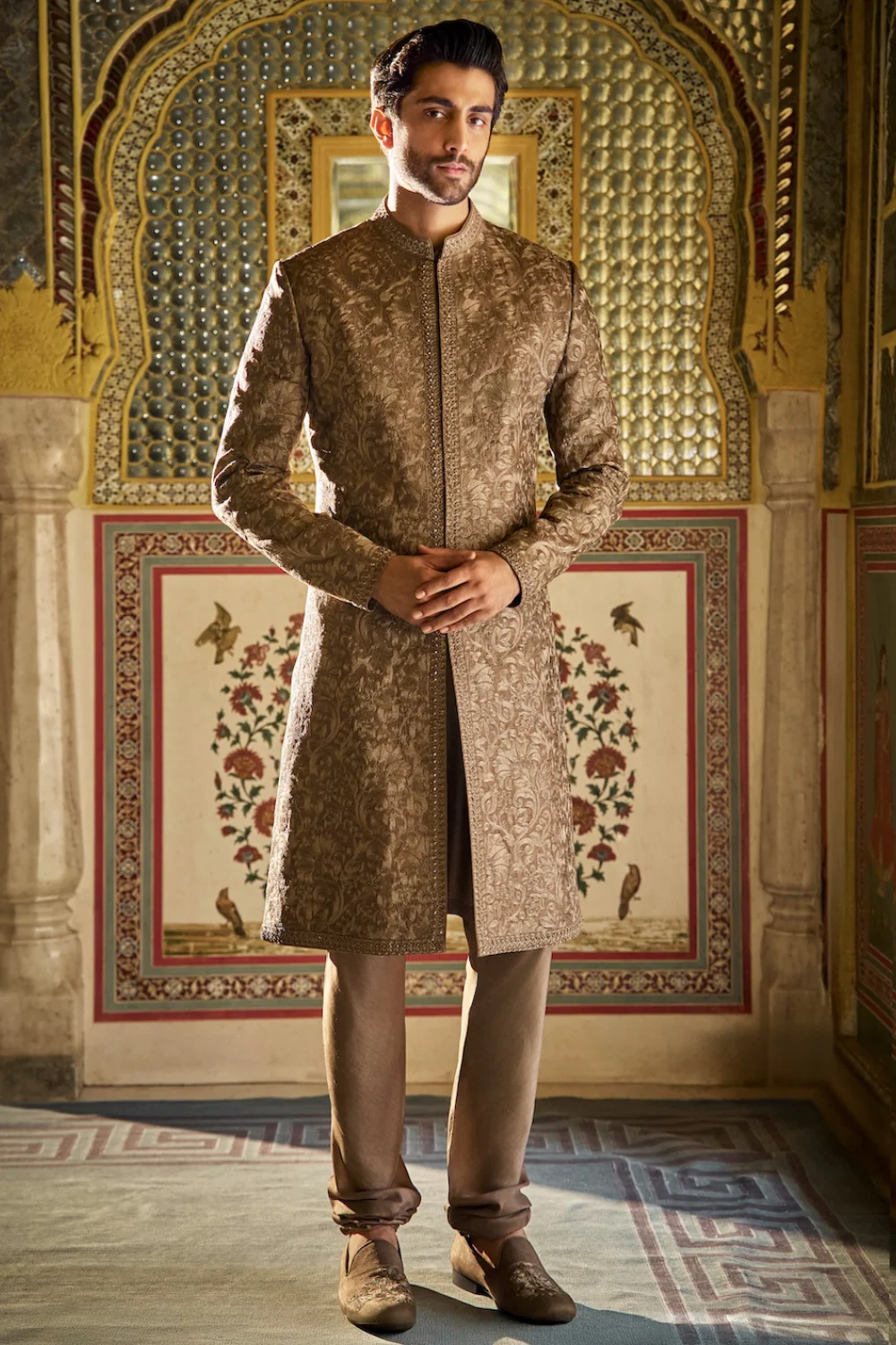 Seema Gujral - Slate Sherwani Set