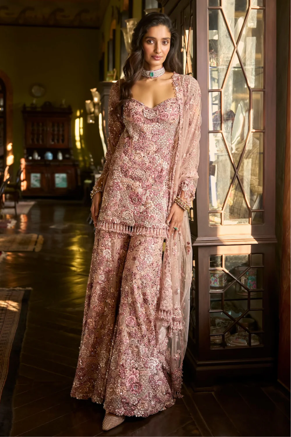 Seema Gujral - Dusty Rose Sharara Set