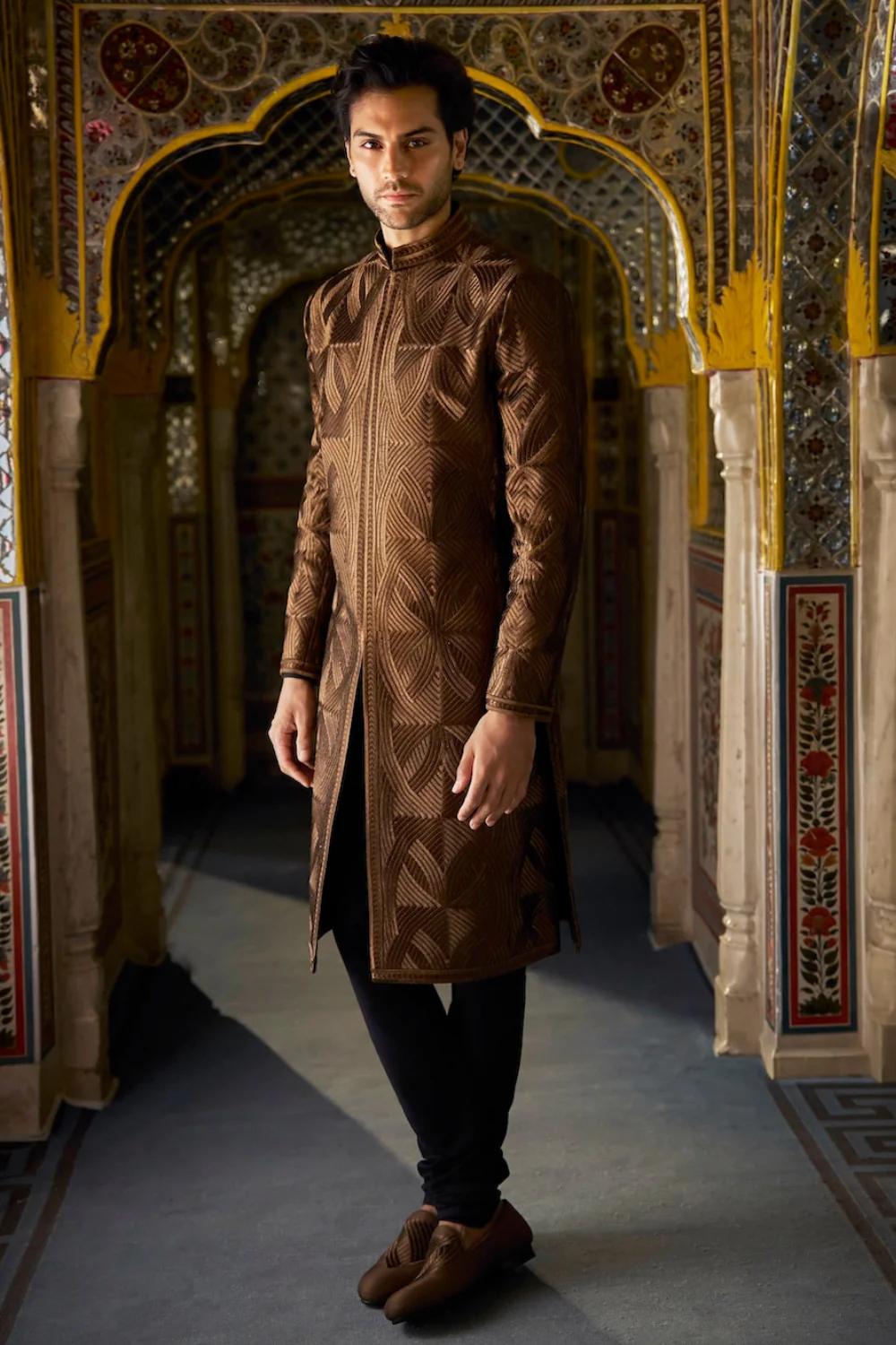 Seema Gujral - Bronze Sherwani Set