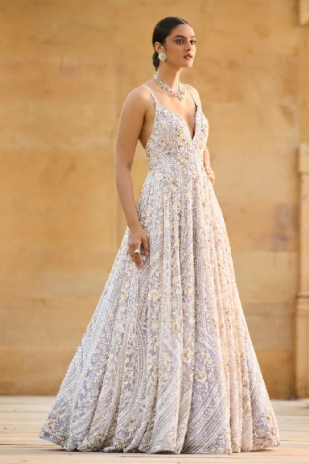 Seema Gujral - Mauve Pearl Gown