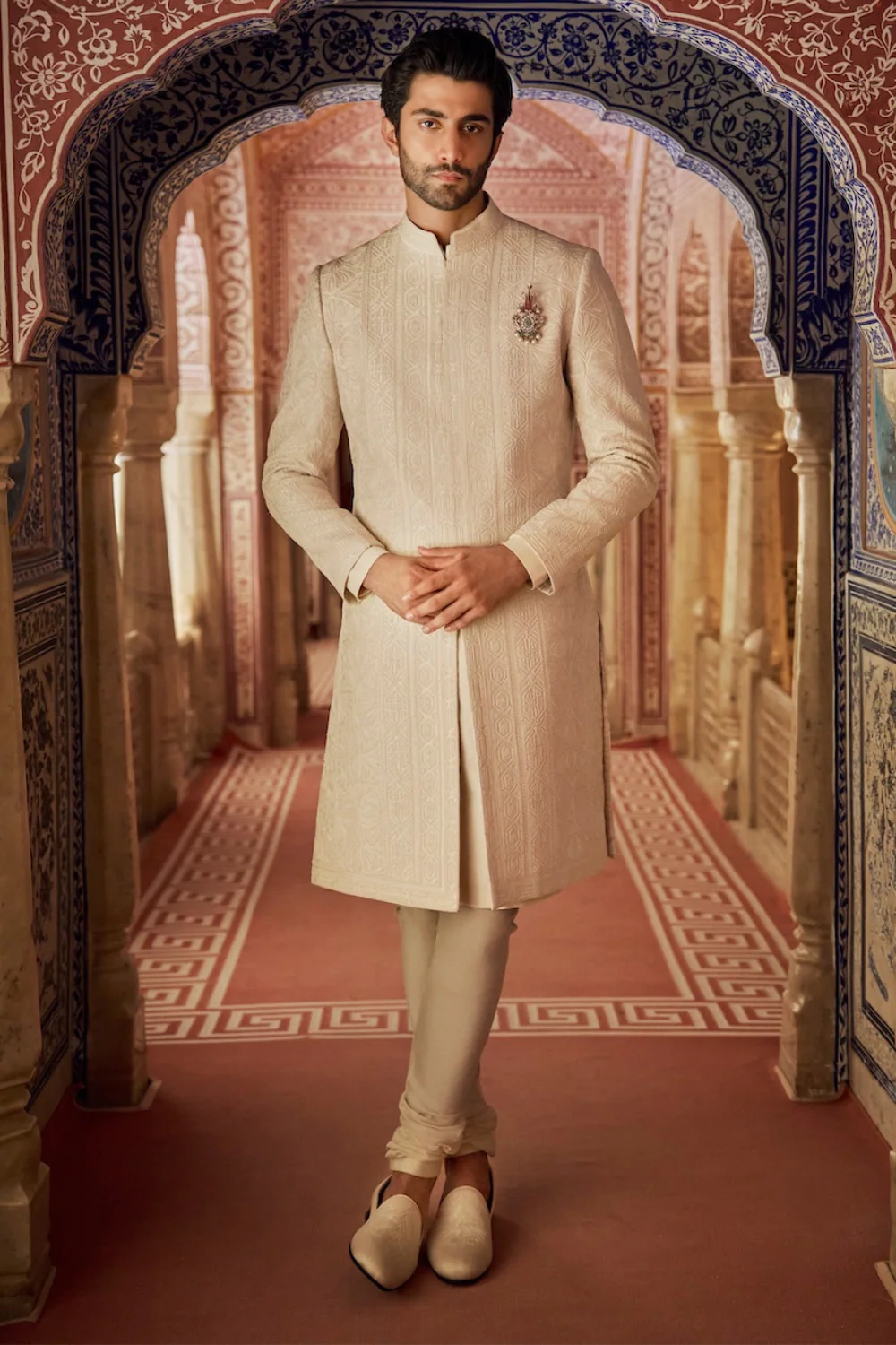 Seema Gujral - Champagne Gold Sherwani Set