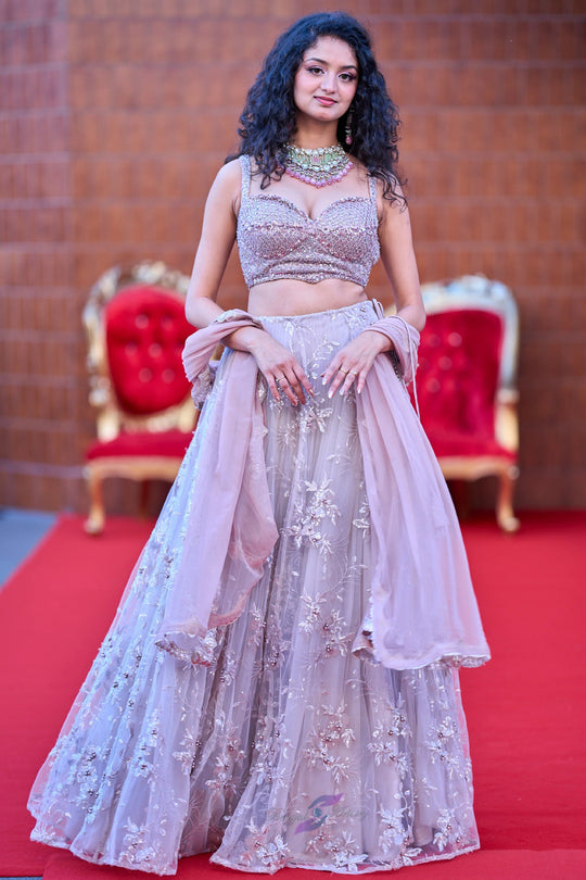 Aarna – Blush Moonlight Crystal Embroidered Lehenga