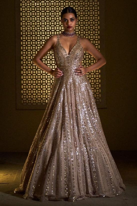 Seema Gujral - Light Gold Gown