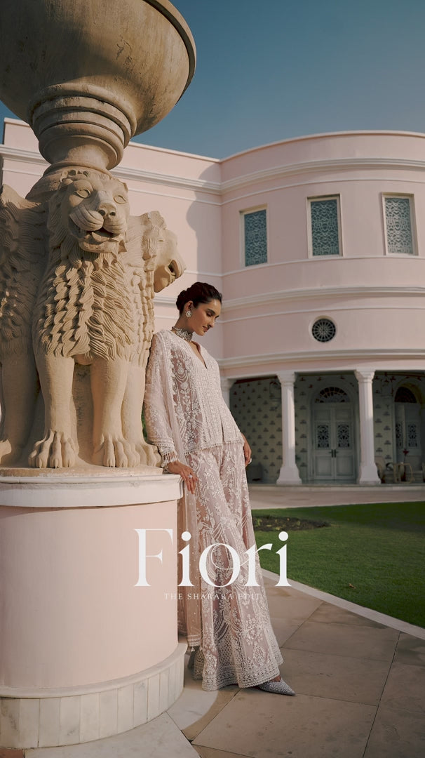 Seema Gujral - Silver Gold Sharara Set