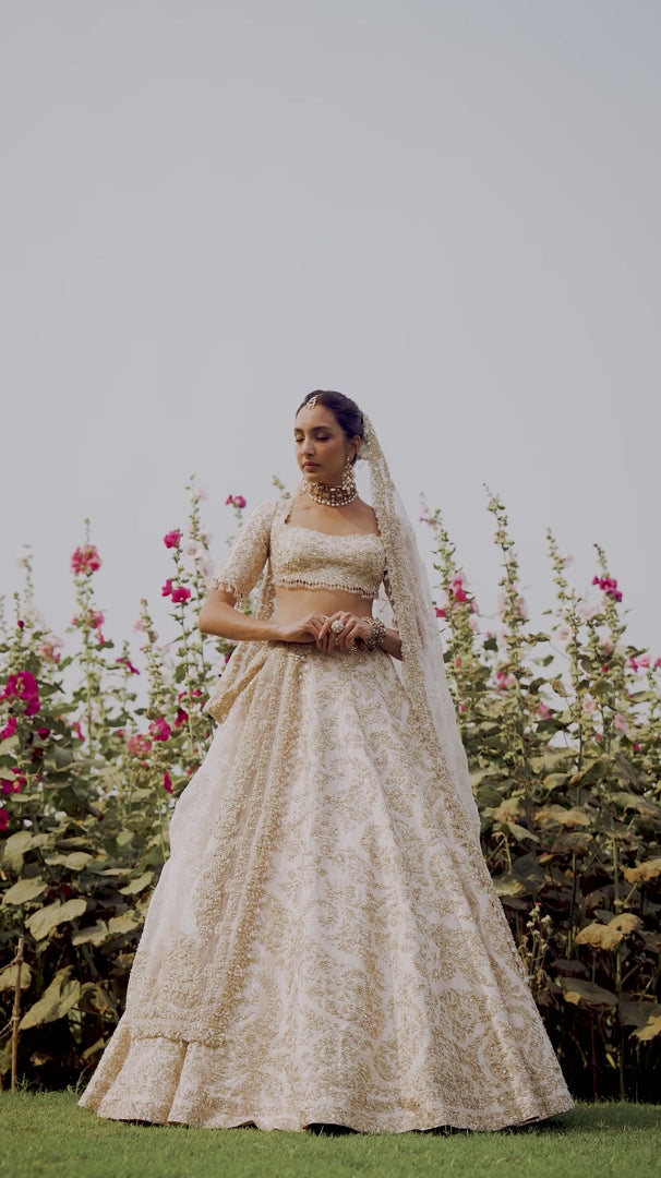 Seema Gujral - Powder Peach Lehenga Set