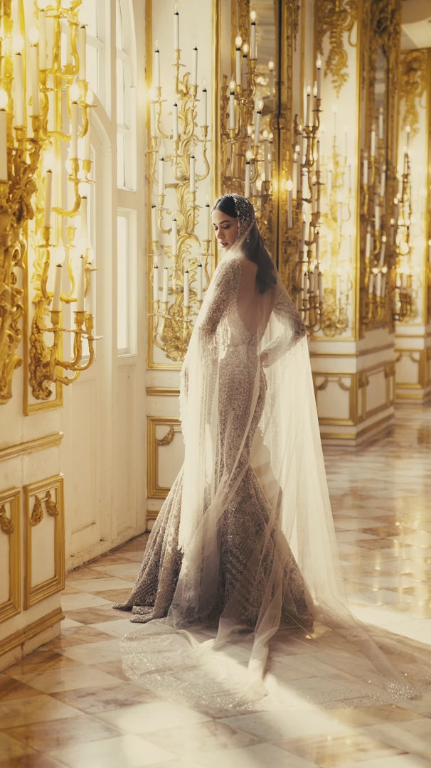 Seema Gujral - Champagne Sequin Gown