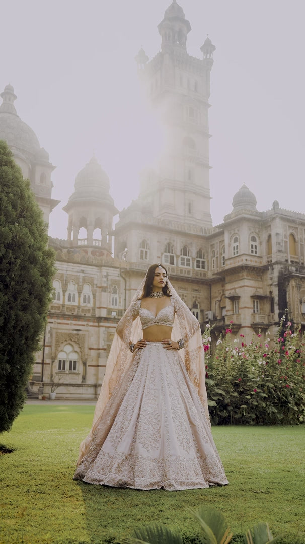Seema Gujral - Rose Gold Sherwani Set