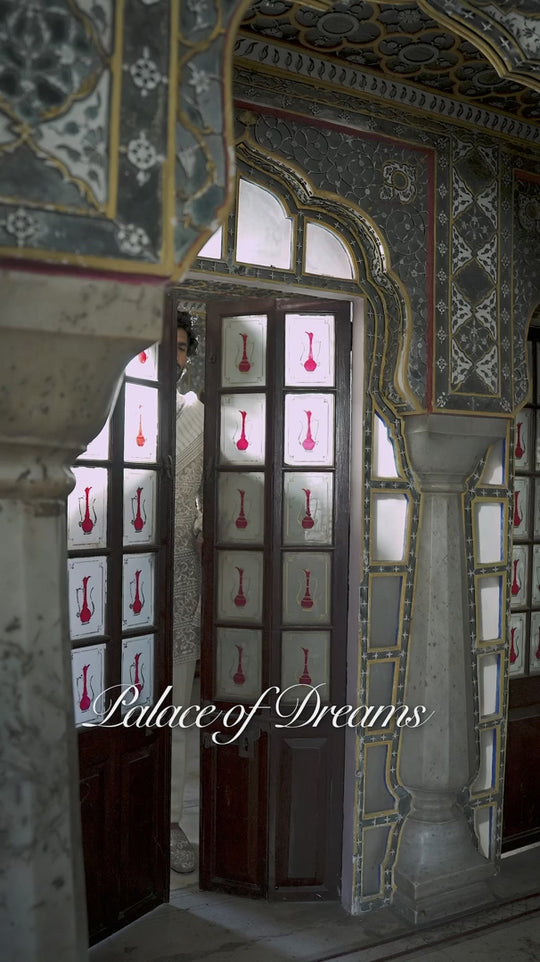 Seema Gujral - Silver Geometric Sherwani Set