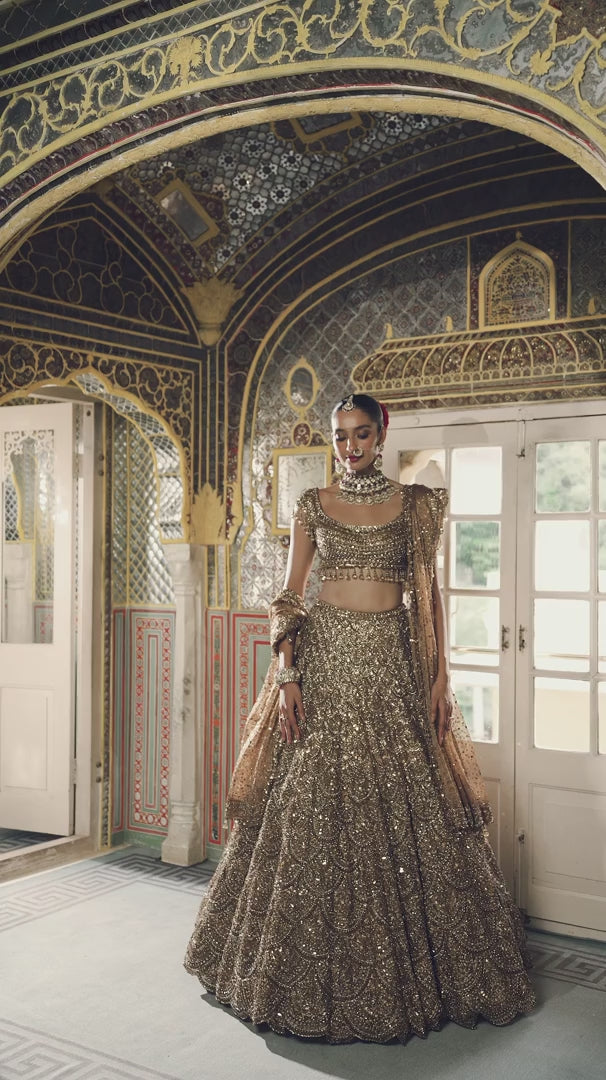 Seema Gujral - Bronze Sherwani Set